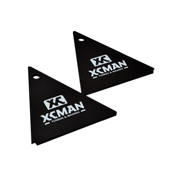 Alpine Ski Waxing Triangle Scraper 4mm Thick- Dark Brown - Corner Notch for Edge Cleaning-2pack | Vimost Shop.