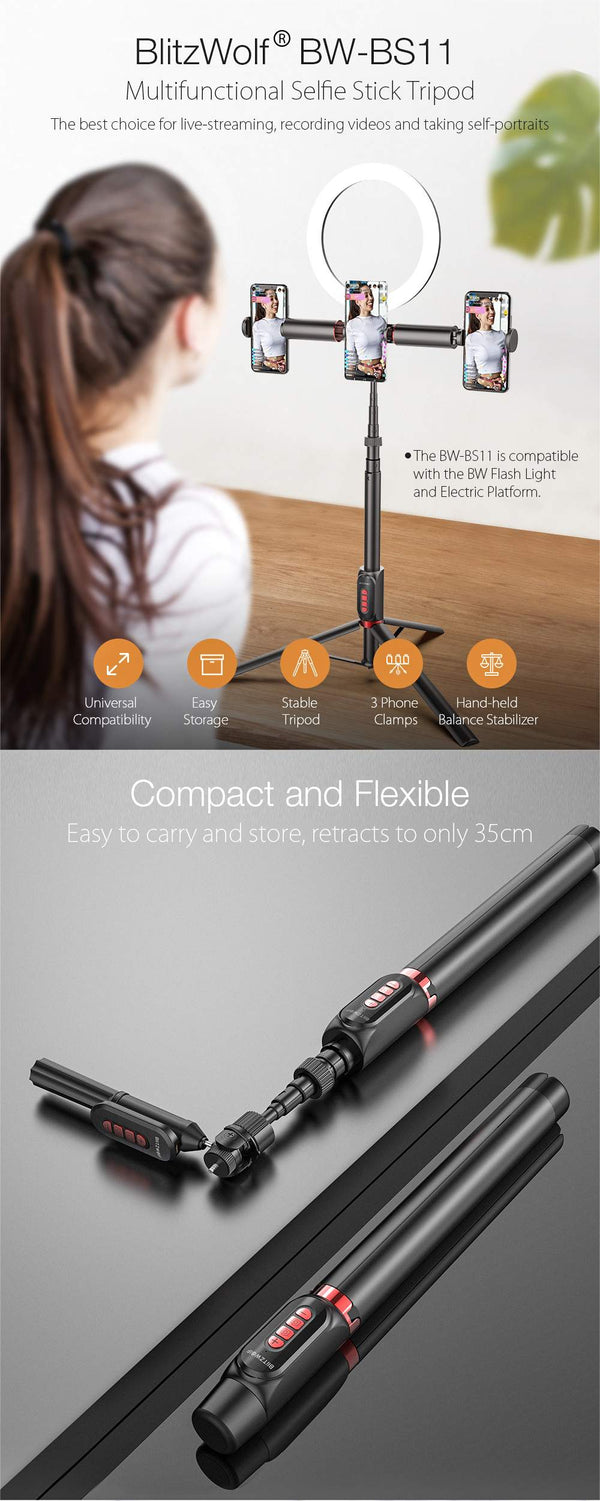 Multifunctional Selfie Stick Tripod blutooth Remote Live Stream Balance Stabilizer for Phones Sport Camera | Vimost Shop.