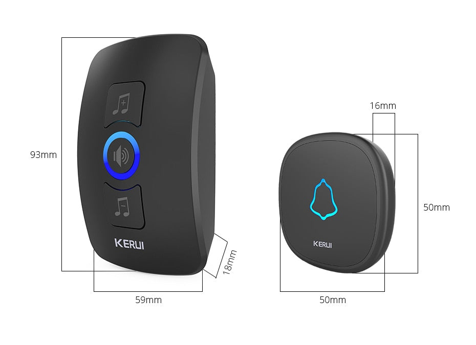 Home Security Welcome Wireless Doorbell Smart Chimes Doorbell Alarm LED light 32 Songs with Waterproof Touch Button | Vimost Shop.