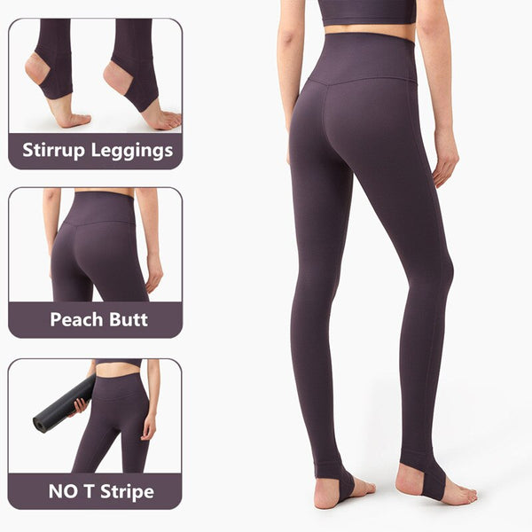 Seamless Yoga Leggings No T Stripe Fashion Squat Proof High Waist Fitness Gym Pant Peach Butt Active Workout Solid Leggings | Vimost Shop.