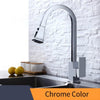 Kitchen Faucets Silver Pull Out Tap Single Hole Handle Solid Brass Black Swivel 360 Degree Water Mixer