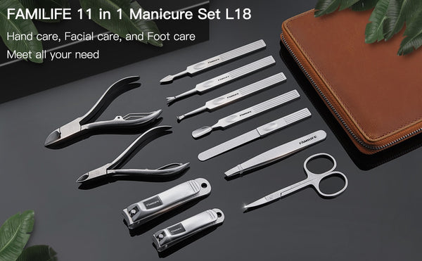 Manicure Set, Professional Manicure Kit Nail Clippers Set 11 in 1 Stainless Steel Pedicure Tools Kit Grooming Kit | Vimost Shop.