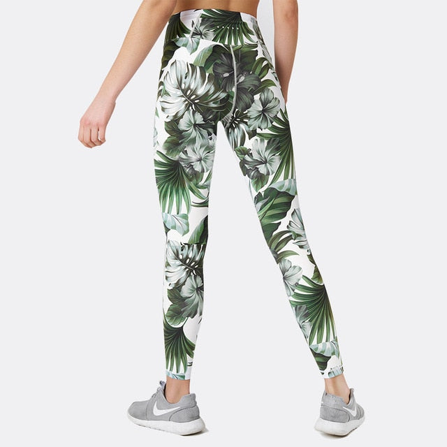 Floral Print Yoga Suit Gym Fitness Two Piece Set Tank Crop Top Leggings Tracksuit Fashion Running Sports Set Casual Outdoor Set | Vimost Shop.