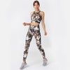 Floral Print Yoga Suit Gym Fitness Two Piece Set Tank Crop Top Leggings Tracksuit Fashion Running Sports Set Casual Outdoor Set | Vimost Shop.