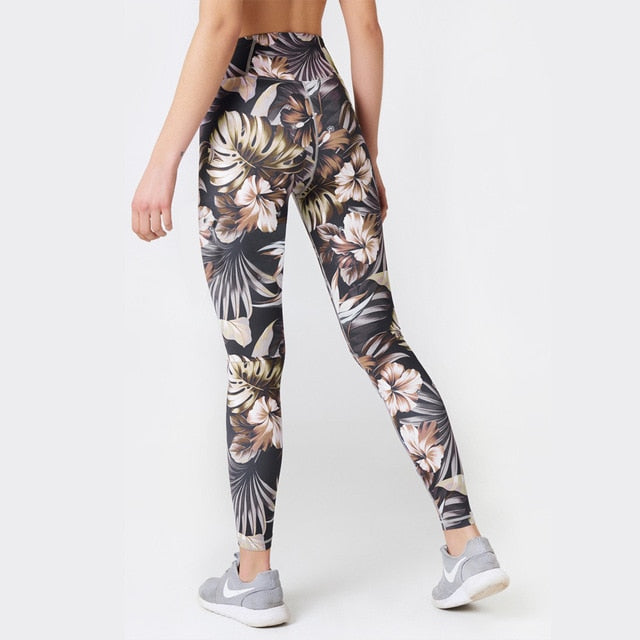 Floral Print Yoga Suit Gym Fitness Two Piece Set Tank Crop Top Leggings Tracksuit Fashion Running Sports Set Casual Outdoor Set | Vimost Shop.