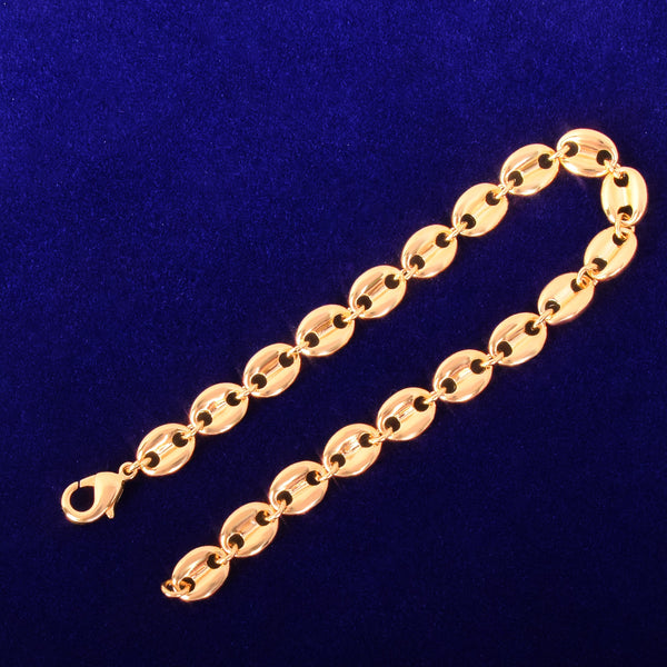 7mm Glossy Solid Necklace Link Bling Gold Color Men's Women Jewelry Hip Hop Chain | Vimost Shop.