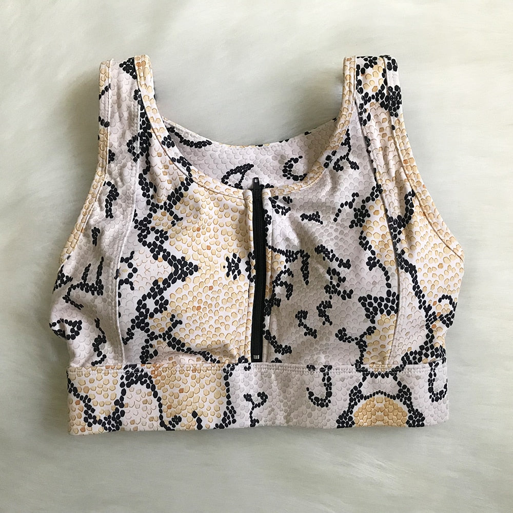 Seamless Snakeskin Print Yoga Set Fitness Gym Tracksuit For Women Tank Crop Top And Leggings Sportswear Running Casual Suit | Vimost Shop.