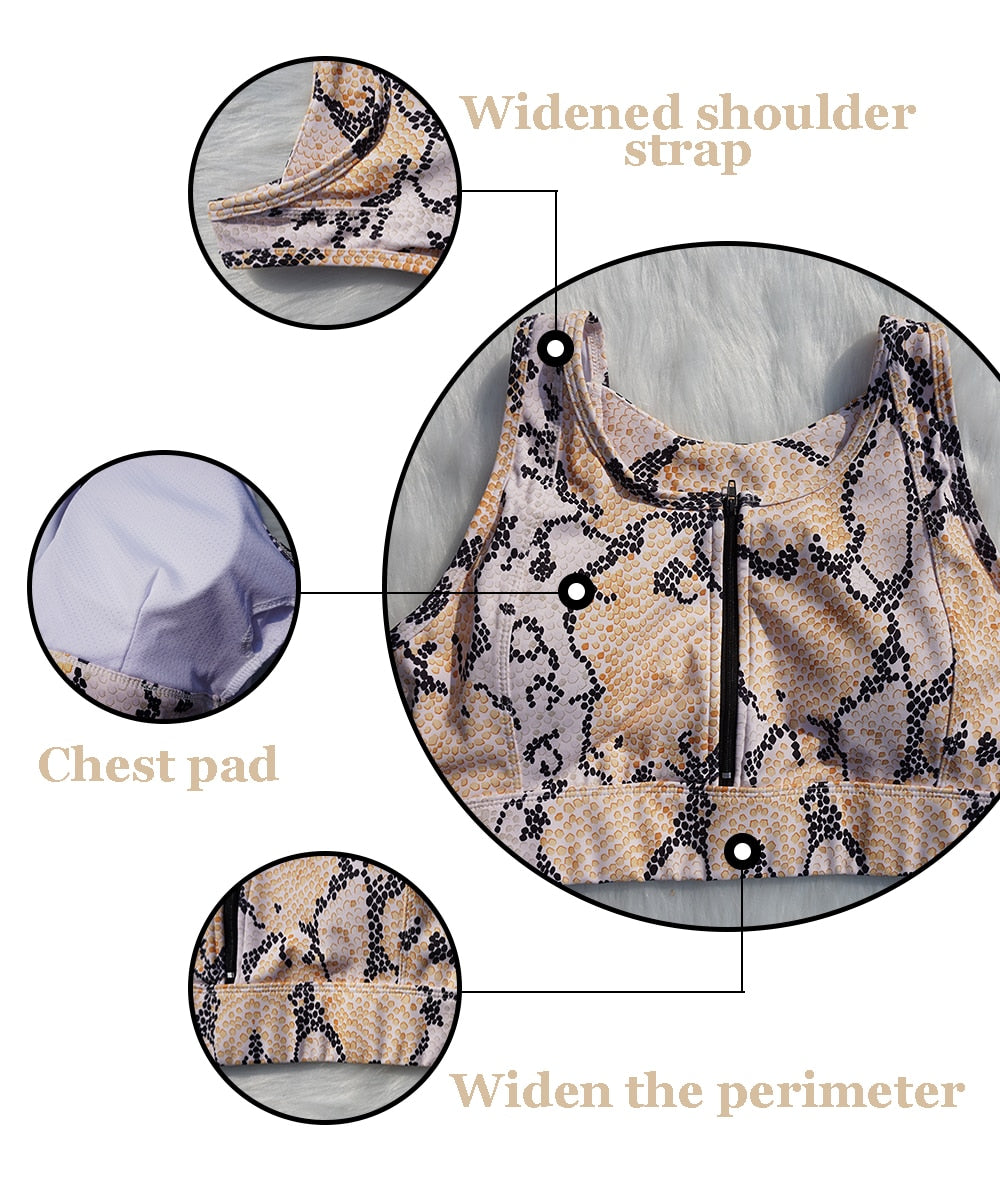 Seamless Snakeskin Print Yoga Set Fitness Gym Tracksuit For Women Tank Crop Top And Leggings Sportswear Running Casual Suit | Vimost Shop.