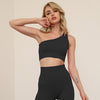 Women Solid Seamless Yoga Set Women Gym Clothes One Shoulder Crop Top And Leggings Fitness Tracksuit Workout Push Up Sports Suit | Vimost Shop.