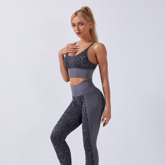 Seamless Snakeskin Patchwork Yoga Suit Gym Fitness Sports Tracksuit Tank Crop Top Hips Lifting Leggings Fashion Outdoor Suit | Vimost Shop.
