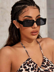 Trendy Rectangle Sunglasses Women Brand Design Black Thick Frame Fashion 90s Cool Sun Glasses Shades Female | Vimost Shop.