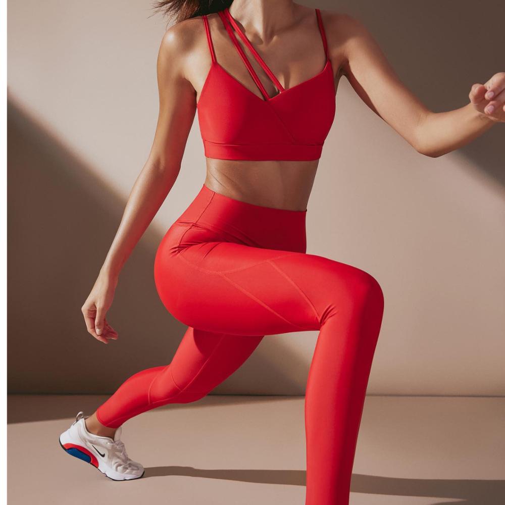 Autumn Seamless Yoga Set High Stretch Tracksuit For Women Sleeveless Crop Top Leggings Two Piece Set Running Push Up Clothing | Vimost Shop.