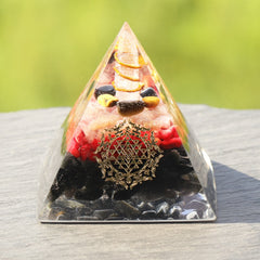 Healing Crystal Energy Converter Orgonite Pyramid Resin Orgone Stone Lucky Figurine Decor For Reiki Chakra Balancing | Vimost Shop.