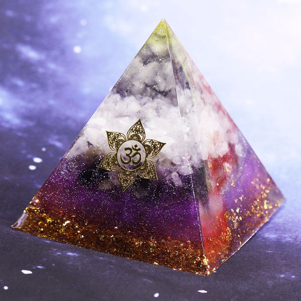 Orgone Amethyst Orgonite Energy Generator Pyramid With Rock Crystal Quartz For Emf Protection Healing Calming Balance | Vimost Shop.