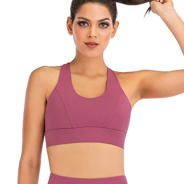 Seamless Yoga Bra Top Fashion Back Twist Slim Crop Top Sportswear Stretchy Quick Dry Breathable Workout Push-up GYM Fitness Top | Vimost Shop.