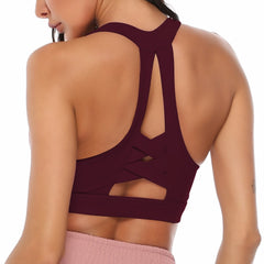 Solid Yoga Gym Bras Sports Push Up Stretchy Breathable Crop Top Running Straining Vest Fitness Underwear Top Fashion Fitness Bra | Vimost Shop.