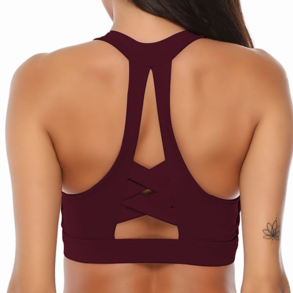 Solid Yoga Gym Bras Sports Push Up Stretchy Breathable Crop Top Running Straining Vest Fitness Underwear Top Fashion Fitness Bra | Vimost Shop.