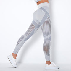 Autumn Seamless Hollow Out Yoga Leggings Work Out Fitness Gym Yoga Pantalones High Elastics High Waist Sports Slim Trousers | Vimost Shop.