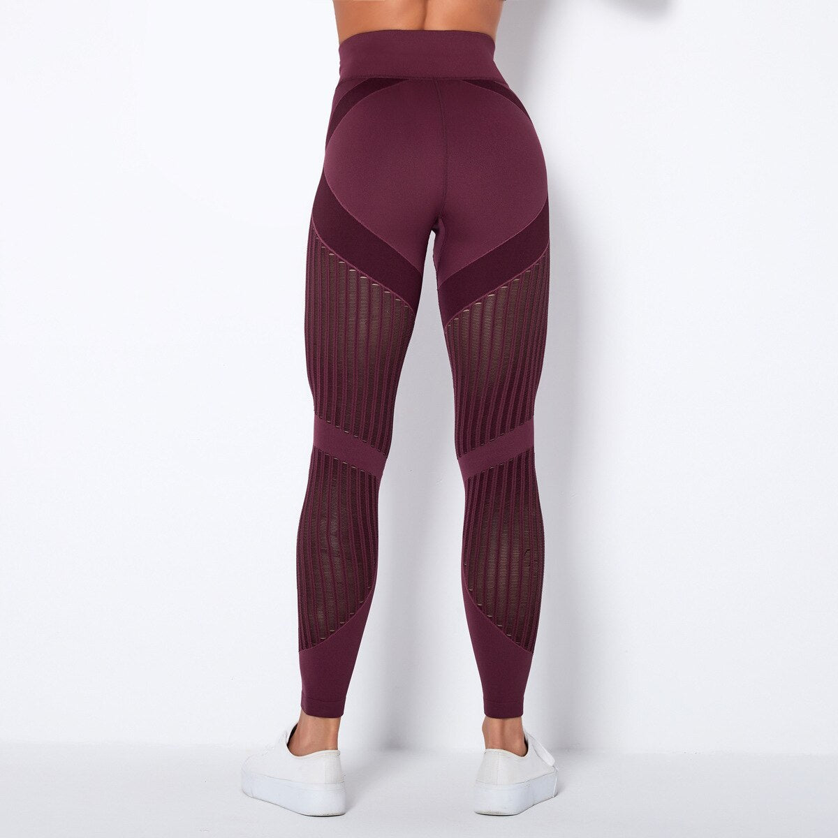 Autumn Seamless Hollow Out Yoga Leggings Work Out Fitness Gym Yoga Pantalones High Elastics High Waist Sports Slim Trousers | Vimost Shop.