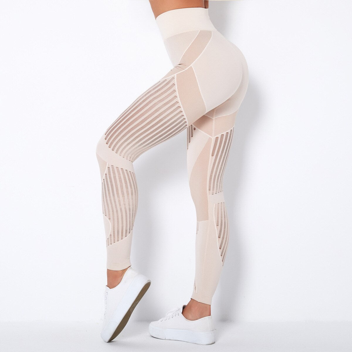 Autumn Seamless Hollow Out Yoga Leggings Work Out Fitness Gym Yoga Pantalones High Elastics High Waist Sports Slim Trousers | Vimost Shop.