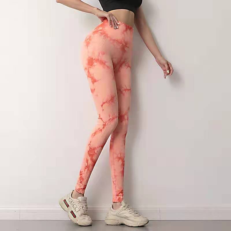 Tie Dye Print Yoga Leggings High Elastics High Waist Gym FItness Slim Pants Women Workout Push Up Running Sports Fashion Trouser | Vimost Shop.