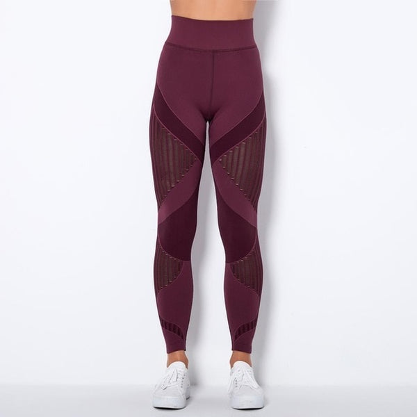 Autumn Seamless Yoga Set Women Gym Clothes Long Sleeve Crop Top Hollow Out Leggings Tracksuit Workout Sports Fitness 2 Piece | Vimost Shop.