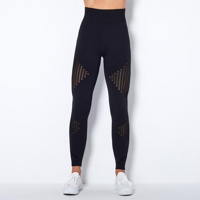 Autumn Seamless Yoga Set Women Gym Clothes Long Sleeve Crop Top Hollow Out Leggings Tracksuit Workout Sports Fitness 2 Piece | Vimost Shop.