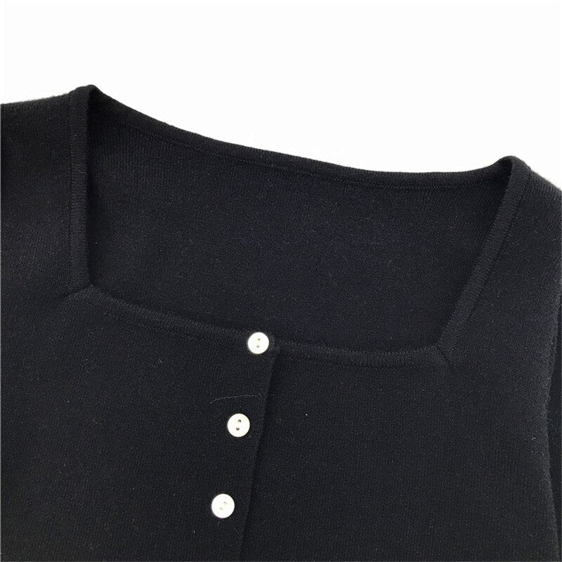 Square Collar Women Green Blouse Shirt Female Elegant  Spring Autumn Sexy Long  Sleeve Tops Ladies Casual Blouses