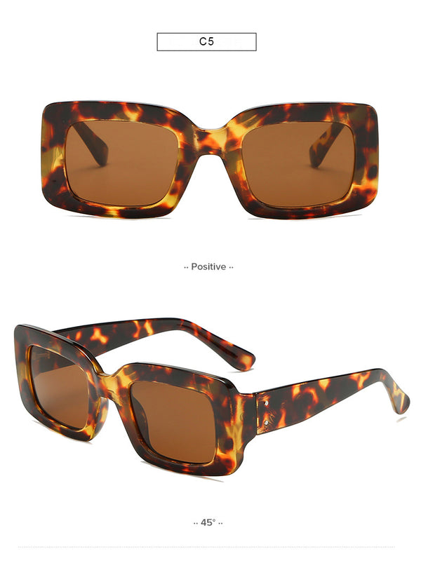 Vintage Leopard Sunglasses Women Men Brand Design Square Thick Frame Tortoise Shell Oversized Retro Sun Glasses Shades | Vimost Shop.