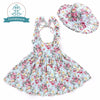 Baby Girls Dress with Hat Brand Toddler Summer Kids Beach Floral Print Ruffle Princess Party Clothes 1-8Y | Vimost Shop.