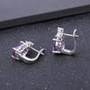 925 Sterling Silver Romantic Stud Earrings for Women Gift 5.21Ct Natural Amethyst Birthstone Earrings Fine Jewelry | Vimost Shop.