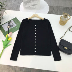 Square Collar Women Green Blouse Shirt Female Elegant  Spring Autumn Sexy Long  Sleeve Tops Ladies Casual Blouses