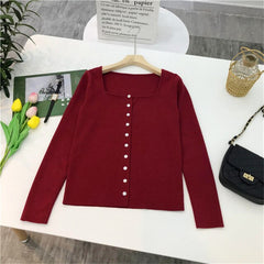 Square Collar Women Green Blouse Shirt Female Elegant  Spring Autumn Sexy Long  Sleeve Tops Ladies Casual Blouses