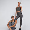 Sportswear Seamless Plaid Yoga Suit Women Gym Clothes Sheer Mesh Patchwork Crop Top Leggings Tracksuit Workout Fitness Suit | Vimost Shop.