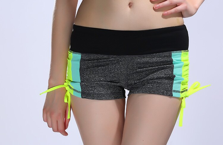 Women Color Patchwork Yoga Shorts Loose Drawstring Double Anti-exhaust Short Pants Casual Sports Running Gym Fitness Shorts | Vimost Shop.