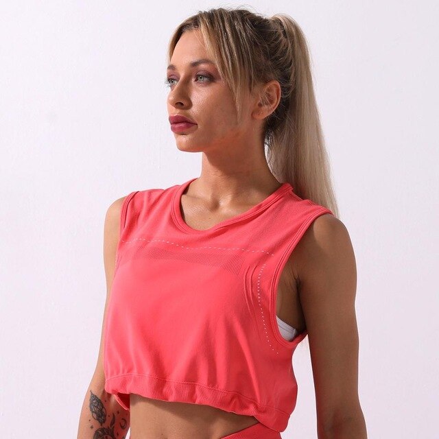 Sportswear Yoga Set Women GYM Clothing Solid Loose Tank Drawstring Crop Top Leggings Set Workout Running Fitness Tracksuit | Vimost Shop.