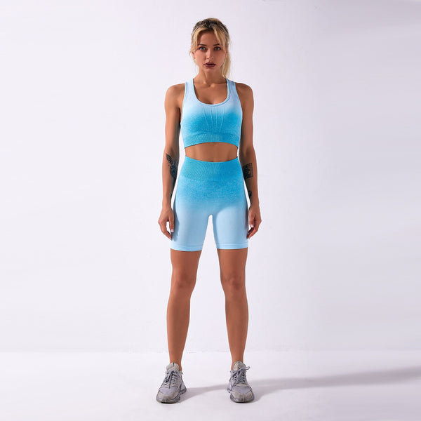 Sportswear Yoga Shorts Set Women GYM Clothing Tank Crop Top And Shorts Two Piece Set Casual  Workout Push Up Active Tracksuit | Vimost Shop.