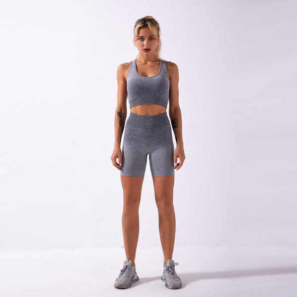 Sportswear Yoga Shorts Set Women GYM Clothing Tank Crop Top And Shorts Two Piece Set Casual  Workout Push Up Active Tracksuit | Vimost Shop.