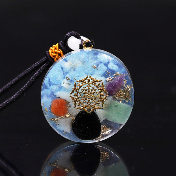Glow In The Dark Orgonite Pendant With Copper Scraps Crystal Energy Stone Healing Pendant For Emf Protection | Vimost Shop.