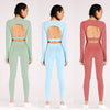 Women Solid Yoga Set Gym Sports Fitness Tracksuit Long Sleeve Top Leggings Two Piece Set Running Training Workout Push Up Sporty | Vimost Shop.