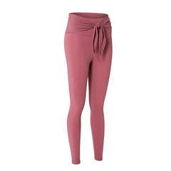 Autumn Tie Knot Solid  Yoga Pants Fashion Gym Fitness High Waist Leggings Workout Push Up Sports Trousers Hot Sale Energy Pants | Vimost Shop.