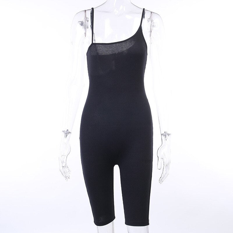Women Ribbing Cami Yoga Jumpsuit Gym Slim Tank Crop Top Shorts Romper Casual Sports Running Knitted Bodycon One Piece | Vimost Shop.