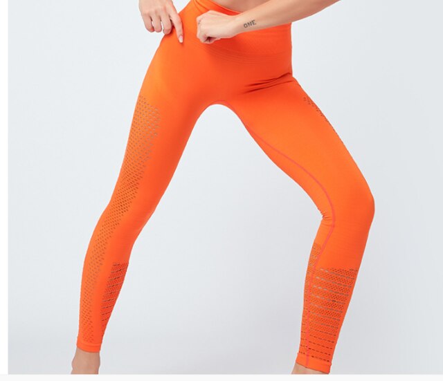 Seamless Solid Yoga Suit Women Gym Clothes Short Sleeve Crop Top Hollow Out Leggings Sport Tracksuit Fitness Workout Outdoor Set | Vimost Shop.