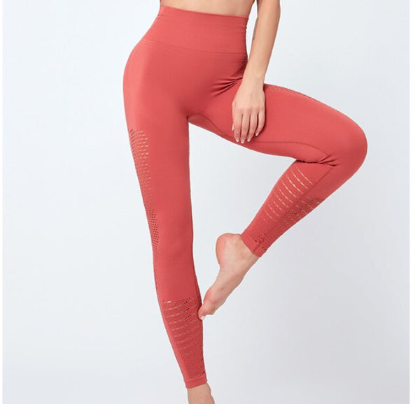 Seamless Solid Yoga Suit Women Gym Clothes Long Sleeve Crop Top Hollow Out Leggings Sports Tracksuit Fitness Workout Outdoor Set | Vimost Shop.