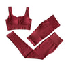 Sportswear Yoga 3PCS Set Women GYM Clothing Solid Sleeveless Tank Top +Shorts+Pants Suit Casual Workout Active Push Up Tracksuit | Vimost Shop.