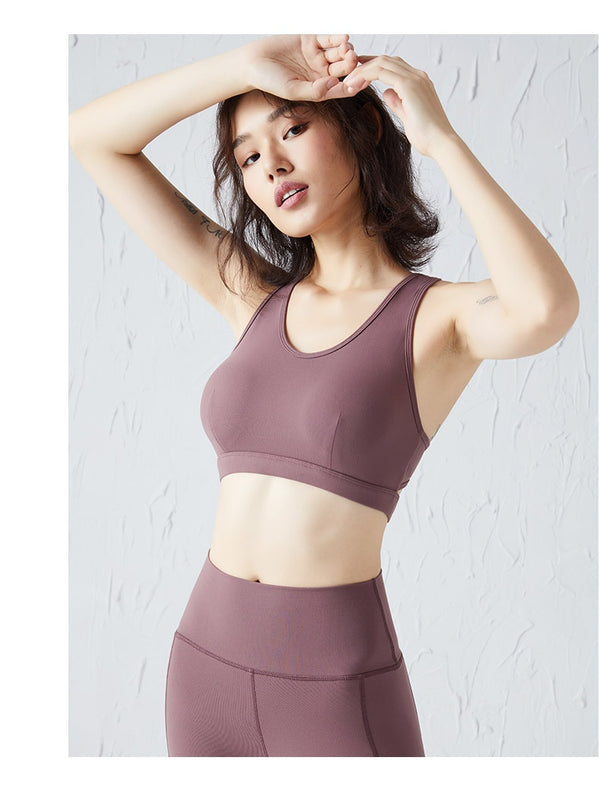 Seamless Yoga Crop Top Gym Fitness Sports Fashion Bra Top Workout Push Up Casual Beauty Back Tees Shockproof Quick Dry Tank Top | Vimost Shop.