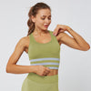 Striped Seamless Solid Sports Gym Bra Crop Top Push Up Workout Beauty Back Top Shockproof Training Fitness Running Vest Shirt | Vimost Shop.