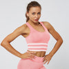 Striped Seamless Solid Sports Gym Bra Crop Top Push Up Workout Beauty Back Top Shockproof Training Fitness Running Vest Shirt | Vimost Shop.