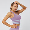 Striped Seamless Solid Sports Gym Bra Crop Top Push Up Workout Beauty Back Top Shockproof Training Fitness Running Vest Shirt | Vimost Shop.