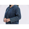 Women's Plus Size Spring Casual Denim Jacket Woman High Flexibility Jacket Hoodie Jacket Shoulder Pads for Clothing